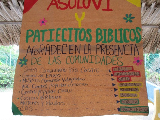 The Community "Patiecitos Bible" greeting to different groups.